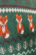 Green Vixey Fox Sweater by Hell Bunny