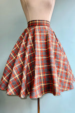 Mustard and Rust Flannel Circle Skirt by Heart of Haute