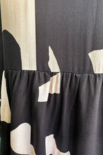 Black and White Abstract Print Midi Dress by Compania Fantastica