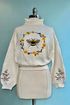 Honeybee Cropped Turtleneck Sweater in Ivory