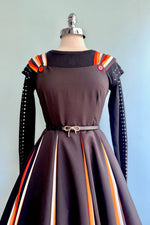 Halloween Striped Dress with Godets