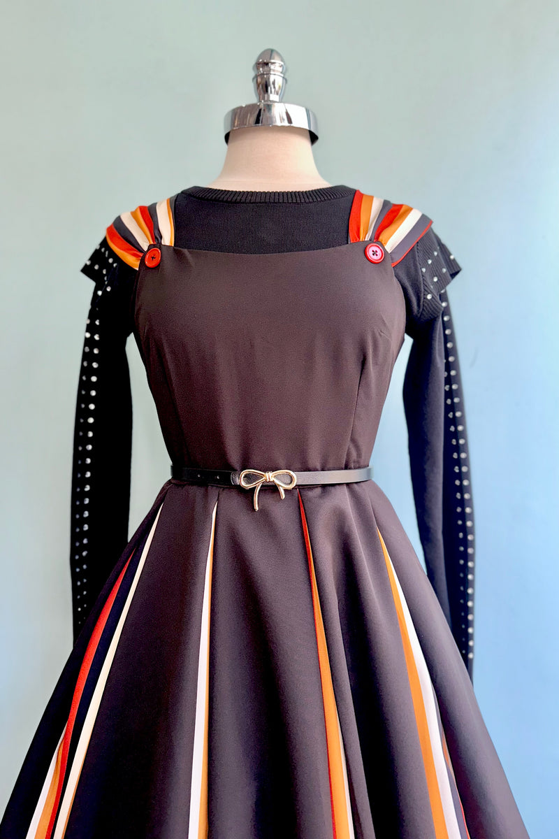Halloween Striped Dress with Godets