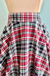 Boat Day Plaid Circle Skirt by Banned