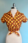 Orange Plaid Ellie Tie Top by Heart of Haute