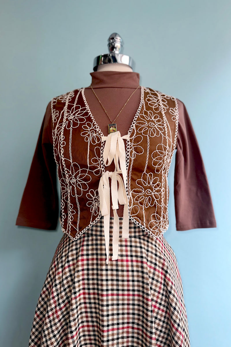Mocha Denise 3/4 Sleeve Top by Heart of Haute