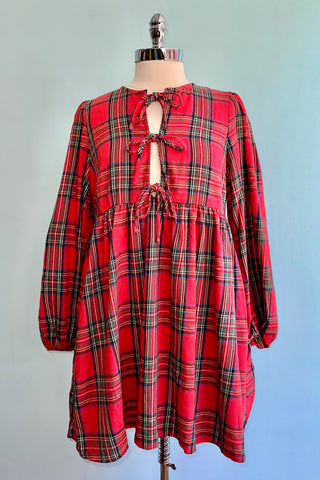 plaid casual dress Red Flannel Mini – Modern Millie Color:M-Orchid strapless bridal dress Rat & Boa | Gingham Wash Method