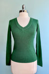 Green Ribbed V-Neck Sweater by Compania Fantastica