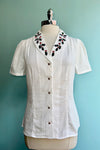 Holly Button Down Blouse in White