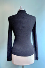 Turtleneck Sweater in Black Glitter by Molly Bracken