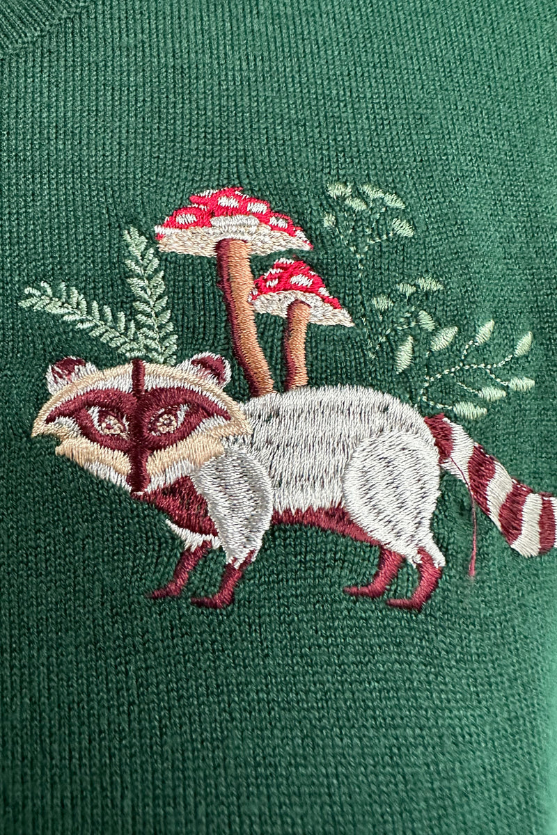 Woodland Mushroom Cardigan in Green by Banned