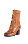 Tan Leather Glimpse Midi Boots by Chelsea Crew