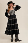 Black Western Inspired Maxi Dress