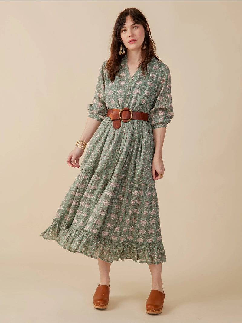 Britta Aegean Teal Floral Dress by Mata Traders