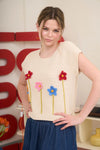 Crochet 3D Floral Sweater Vest
