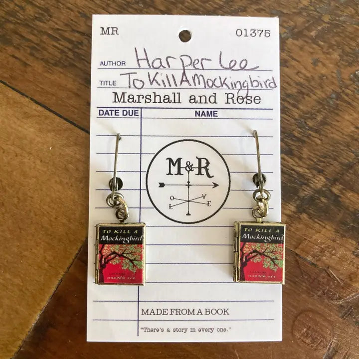 To Kill a Mockingbird Book Locket Earrings by Marshall and Rose