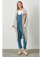 Cable Knit Duster Cardigan in Light Grey