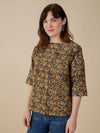 Olive Kalamkari Ruth Top by Mata Traders