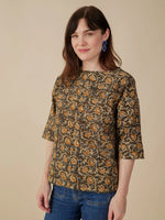 Olive Kalamkari Ruth Top by Mata Traders
