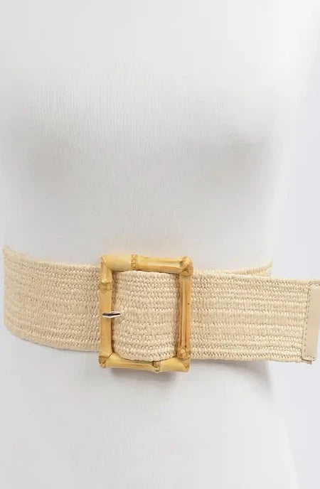 Bamboo Buckle Straw Belt