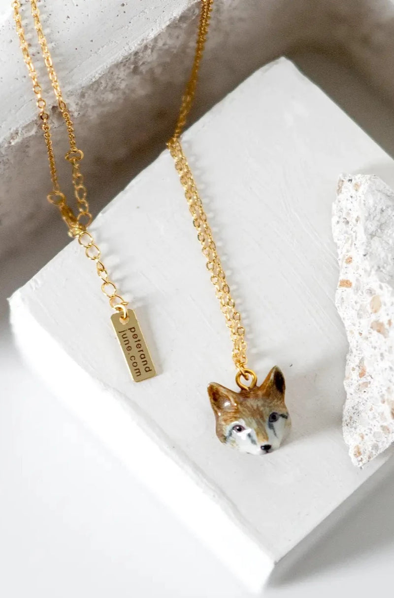 Tiny Fox Necklace by Peter and June