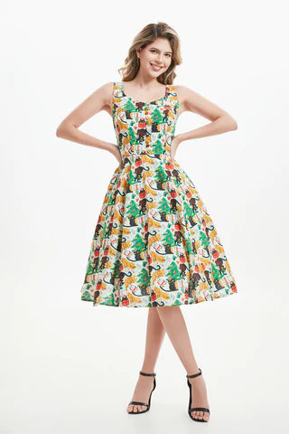 Meowy Christmas Heidi Dress by Miss Lulo X-Large