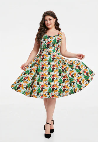 Meowy Christmas Heidi Dress by Miss Lulo X-Large
