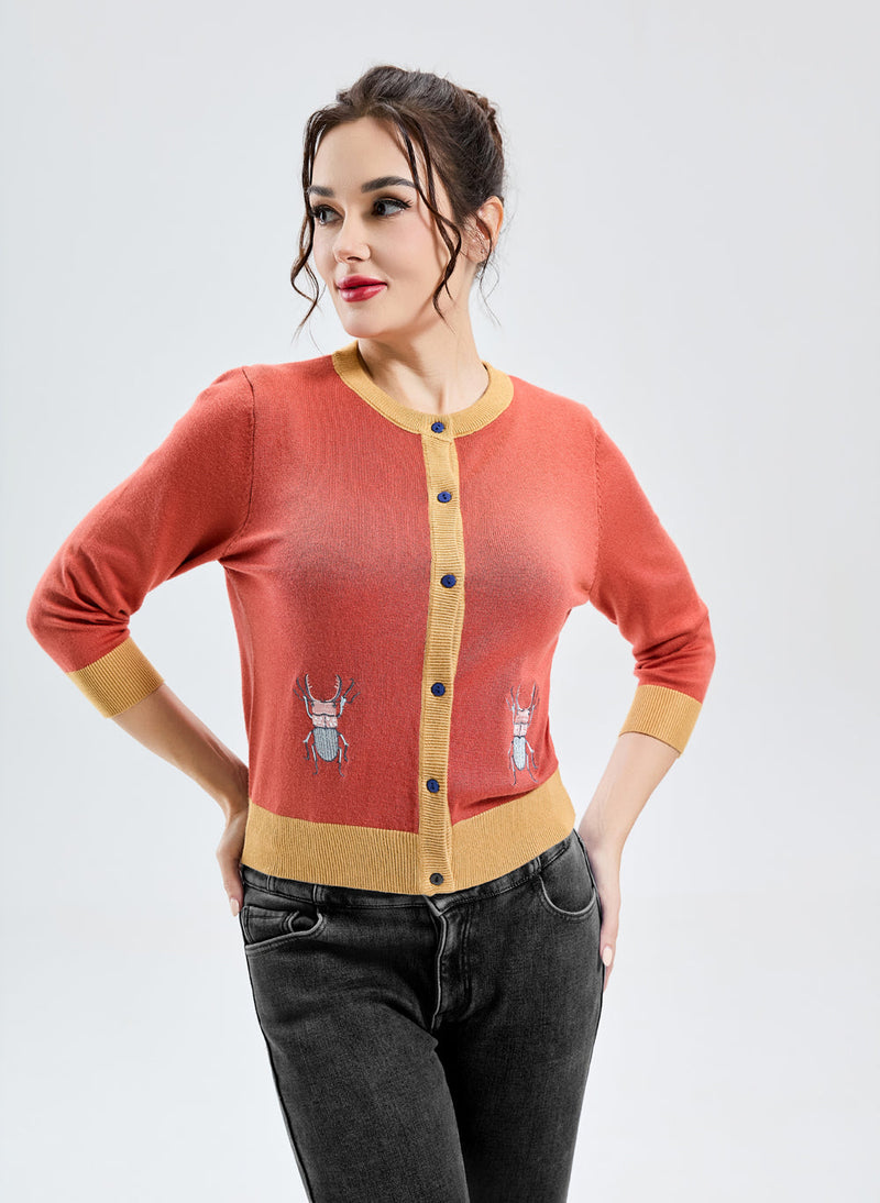 Autumn Crawl Embroidered Leslie Cardigan by Miss Lulo – Modern Millie