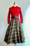 Green Plaid Circle Skirt by Banned