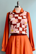 Orange Spice Long Sleeve Caterina Dress by Collectif