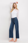 Tummy Control Mid Rise Cropped Wide Leg Jeans by Lovervet