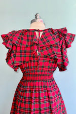 Red Plaid Ruffle Sleeve Wilma Mini Dress