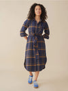 Sutton Navy and Yellow Plaid Dress by Mata Traders