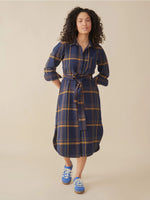 Sutton Navy and Yellow Plaid Dress by Mata Traders