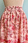Peach Floral Midi Skirt