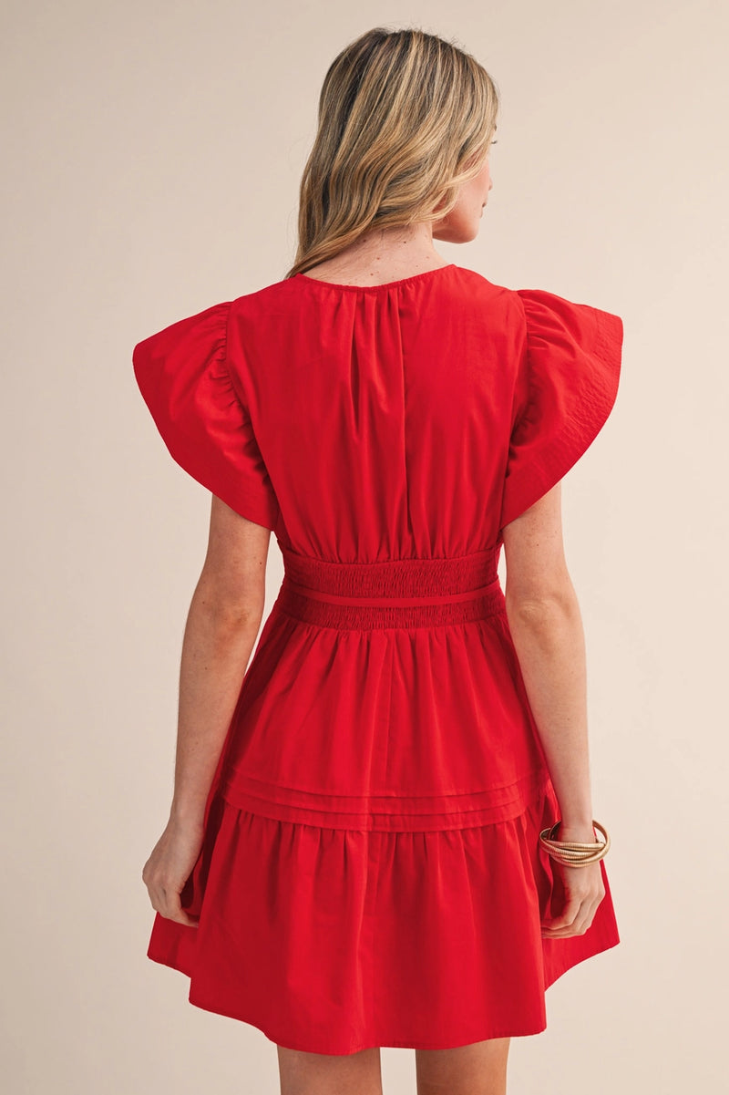strapless open back dress SPANX® Red Ponte Long Sleeve Mini Dress
