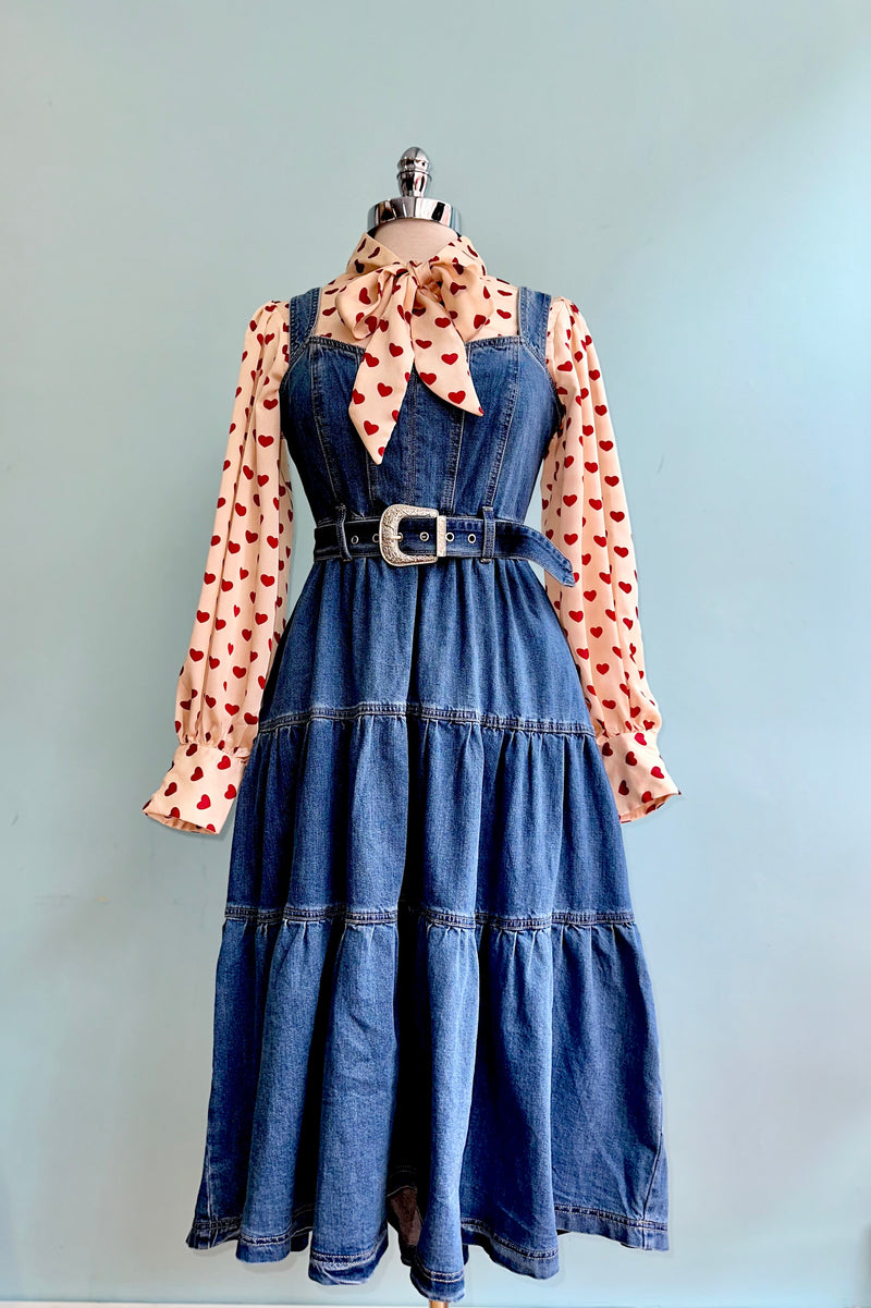 Tiered Denim Midi Dress Modern Millie Tiered Denim Midi Dress Modern Millie