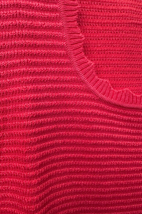 Coral Scalloped Edge Knit Pullover Sweater by Voodoo Vixen