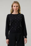 Black Rhinestone Pullover Sweater