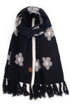 Daisy Print Scarf in Black