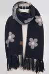 Daisy Print Scarf in Black