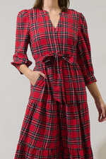 Red Plaid Shirtwaist Yanis Dress