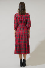 Red Plaid Shirtwaist Yanis Dress