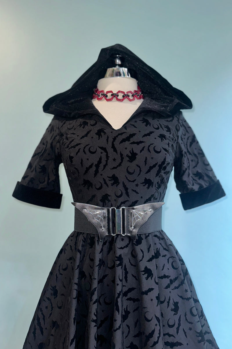 Black Tara Halloween Night Hooded Dress by Banned