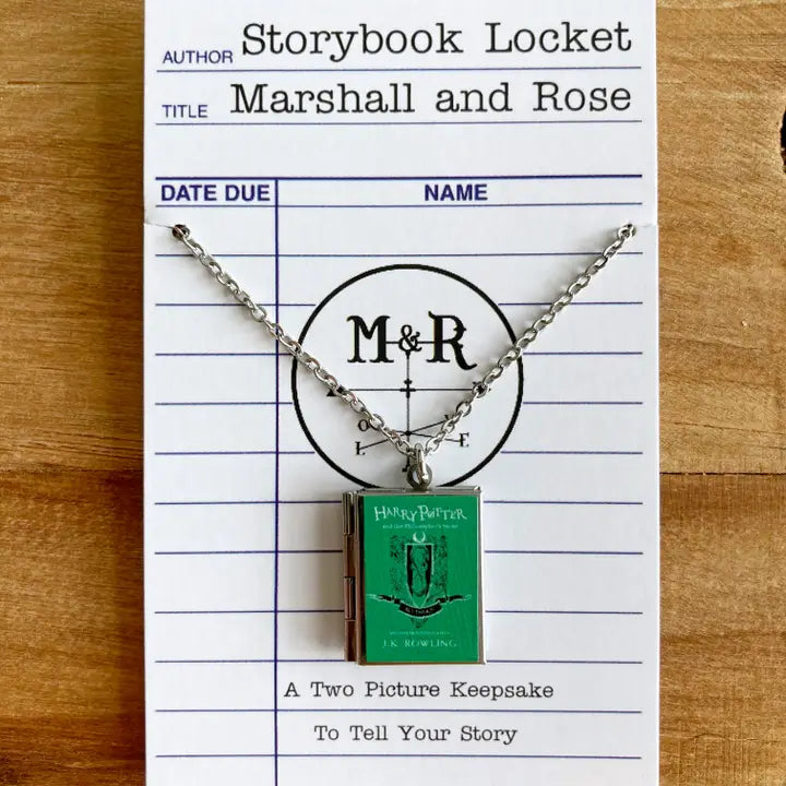 House Slytherin Book Locket Necklace by Marshall and Rose