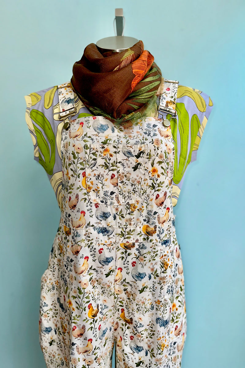 Rooster and Floral Overalls – Modern Millie