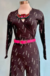 Diamond Vine Long Sleeve Rita Jumpsuit in Black by Mata Traders