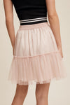 Blush Layered Mesh Mini Skirt