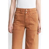 High Waisted Double Button Twill Pants in Cinnamon by Mica Denim