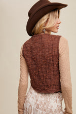 Mocha Lace Eyelet Vest