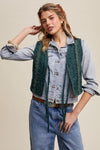 Dark Green Lace Eyelet Vest